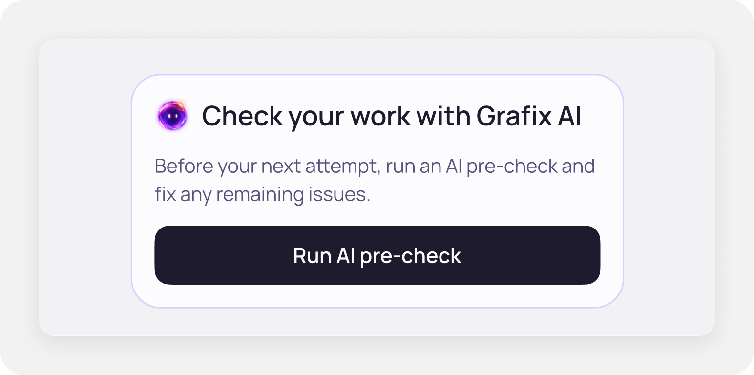 Entry point that starts an AI pre-check before sending work to a mentor