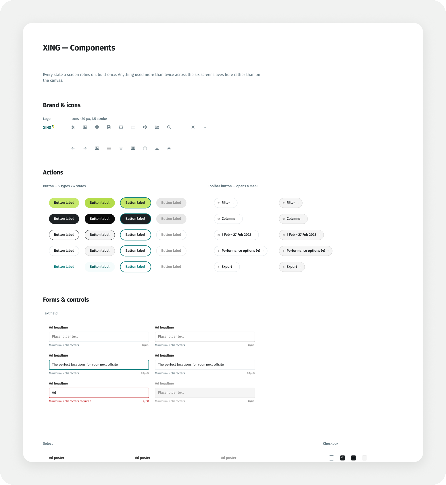 Design system component library overview